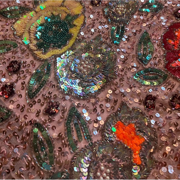 ASOS EDITION Pink Floral Embellished Cami Dress with Fringe - Picture 7 of 10